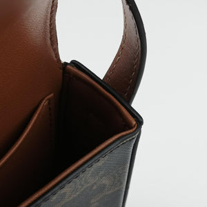 Pre-owned Celine Claude Triomphe Brown PVC coated canvas  shoulderbag | stylenewstar