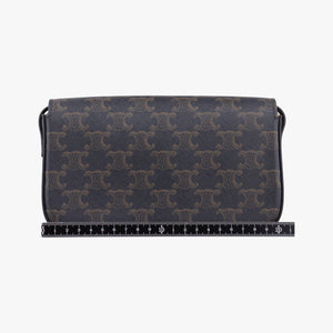 Pre-owned Celine Claude Triomphe Brown PVC coated canvas  shoulderbag | stylenewstar