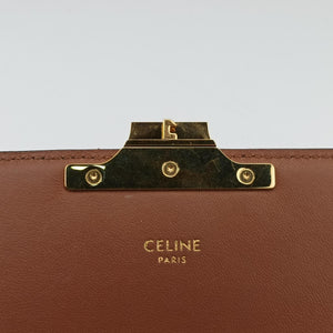 Pre-owned Celine Claude Triomphe Brown PVC coated canvas  shoulderbag | stylenewstar