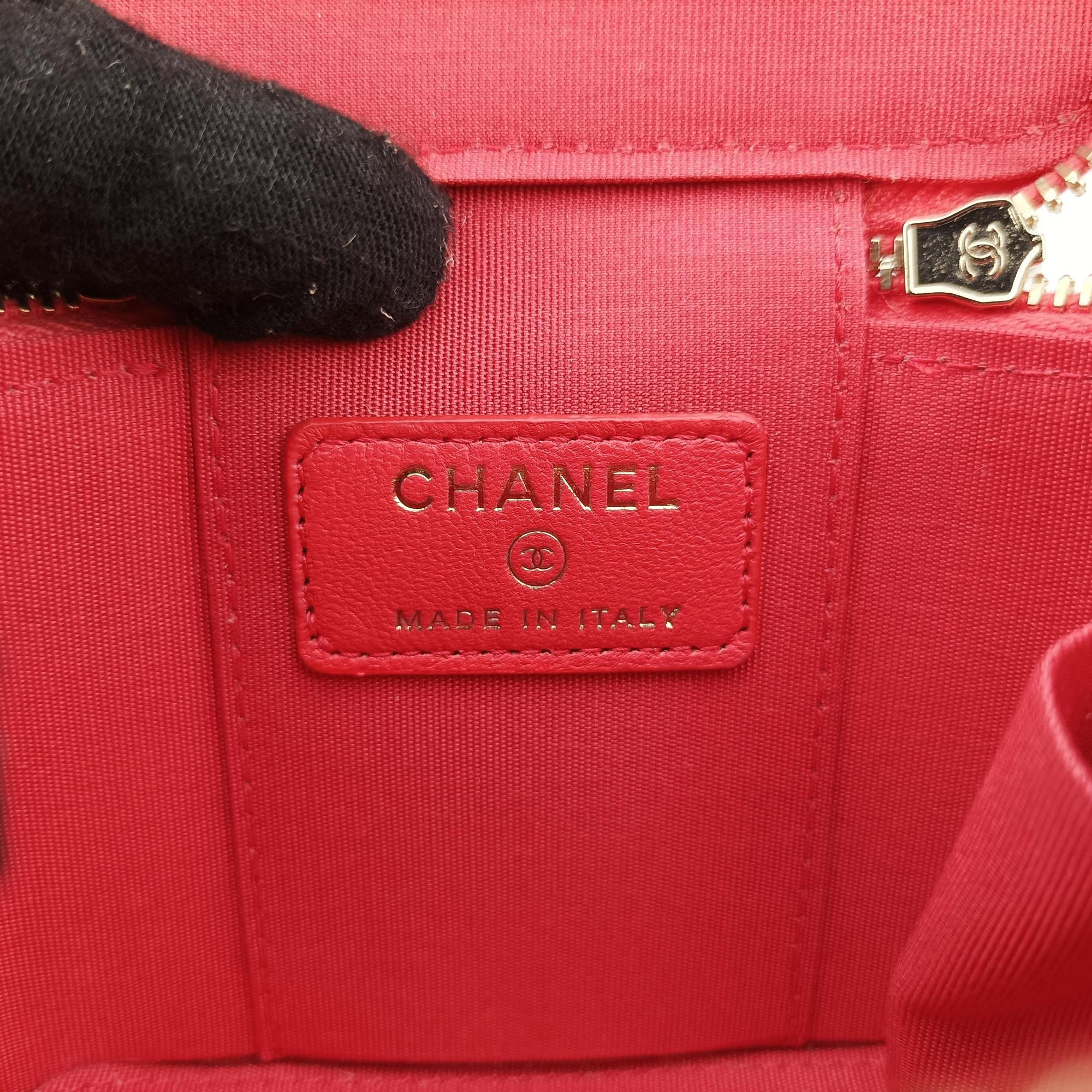 Pre-owned Chanel Raffia CC Mini Vanity Orange x Beige Raffia × Leather AP1998 shoulderbag | stylenewstar