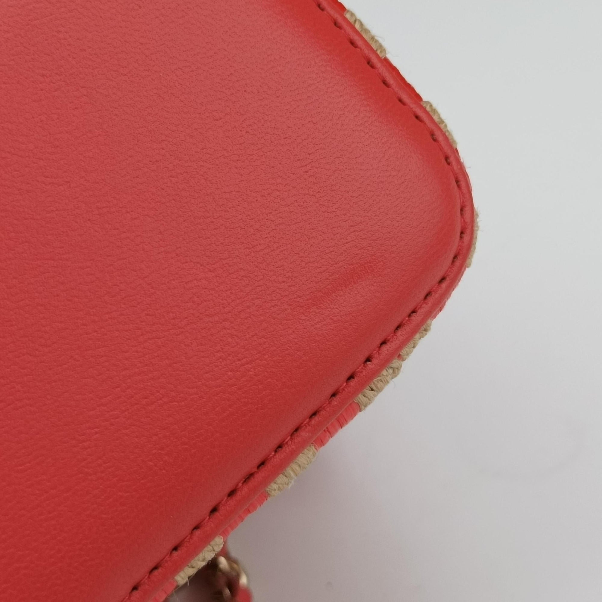 Pre-owned Chanel Raffia CC Mini Vanity Orange x Beige Raffia × Leather AP1998 shoulderbag | stylenewstar