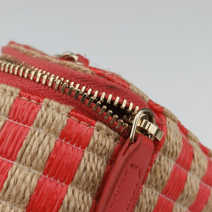 Pre-owned Chanel Raffia CC Mini Vanity Orange x Beige Raffia × Leather AP1998 shoulderbag | stylenewstar