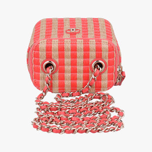 Pre-owned Chanel Raffia CC Mini Vanity Orange x Beige Raffia × Leather AP1998 shoulderbag | stylenewstar