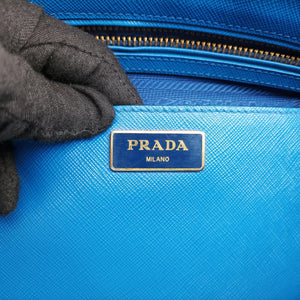 Vintage Prada Galleria Blue SAFFIANO Leather BN1801 handbag | stylenewstar