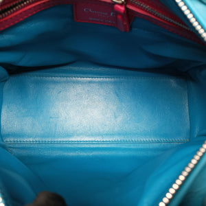 Pre-owned Christian Dior Lady Dior Navy×Pink×Light Blue lambskin  shoulderbag | stylenewstar