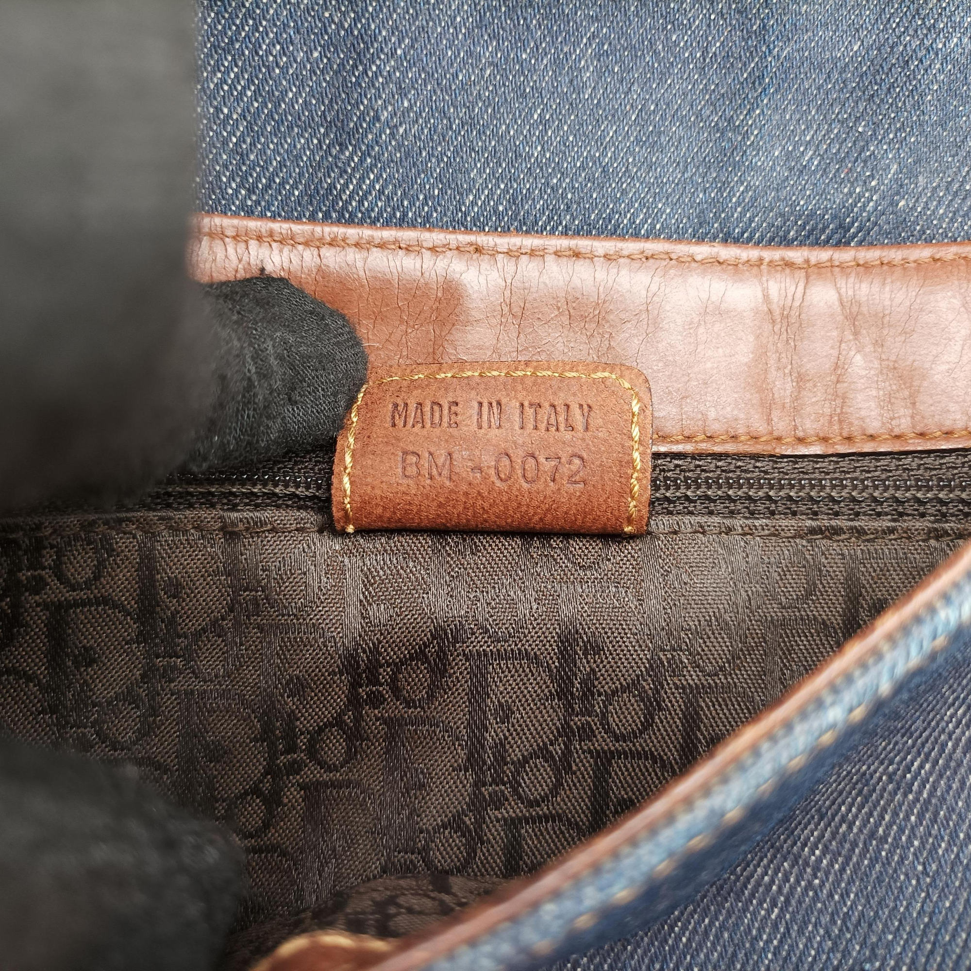 Pre-owned Christian Dior Street Chic Brown×blue canvasxleather  shoulderbag | stylenewstar