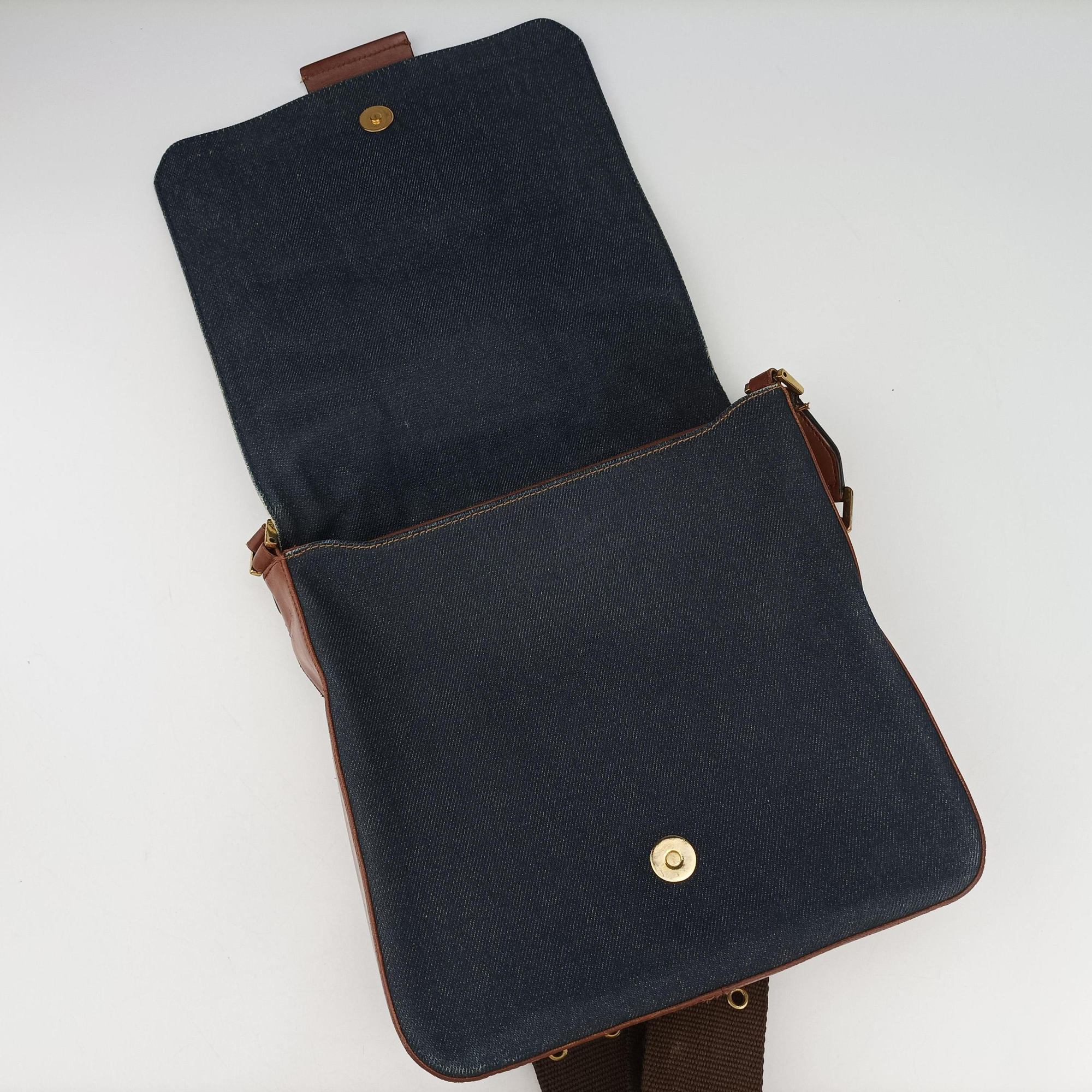 Pre-owned Christian Dior Street Chic Brown×blue canvasxleather  shoulderbag | stylenewstar