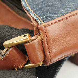 Pre-owned Christian Dior Street Chic Brown×blue canvasxleather  shoulderbag | stylenewstar