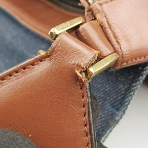 Pre-owned Christian Dior Street Chic Brown×blue canvasxleather  shoulderbag | stylenewstar