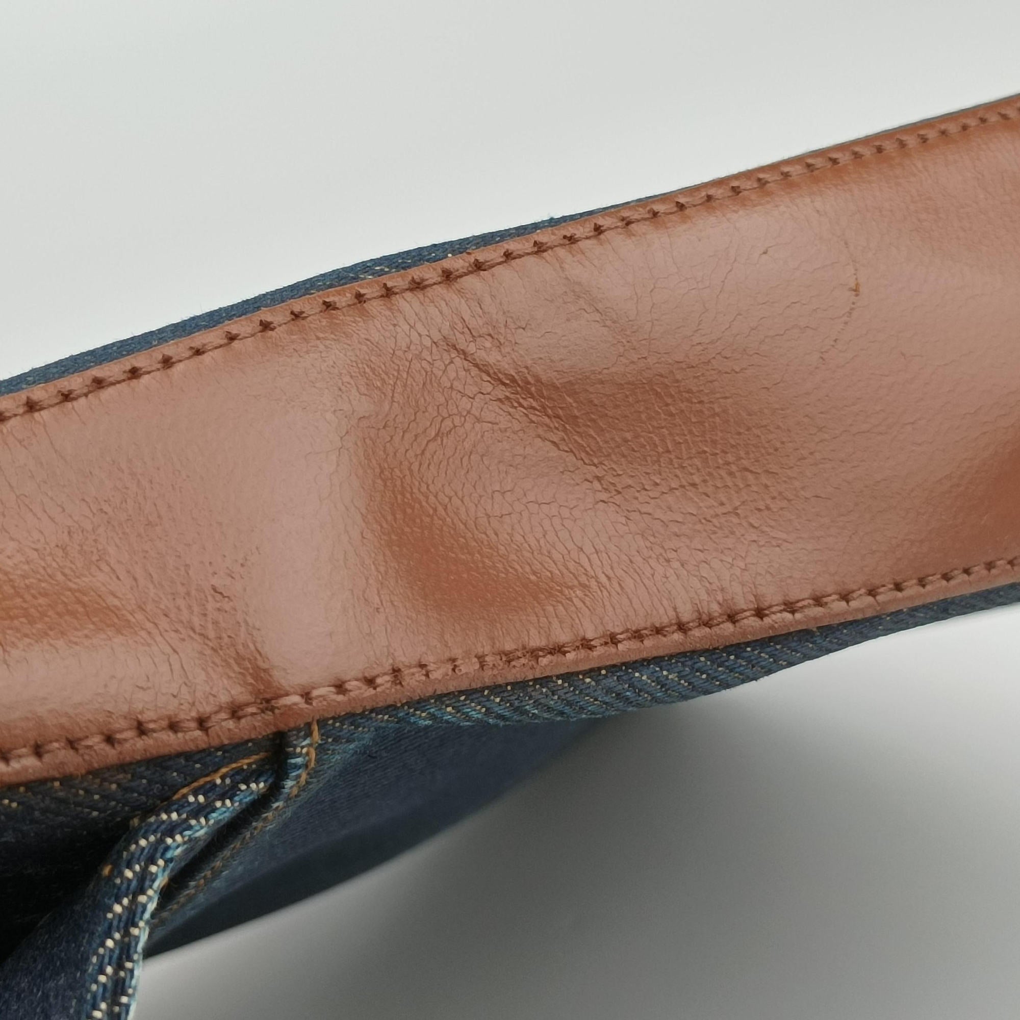 Pre-owned Christian Dior Street Chic Brown×blue canvasxleather  shoulderbag | stylenewstar