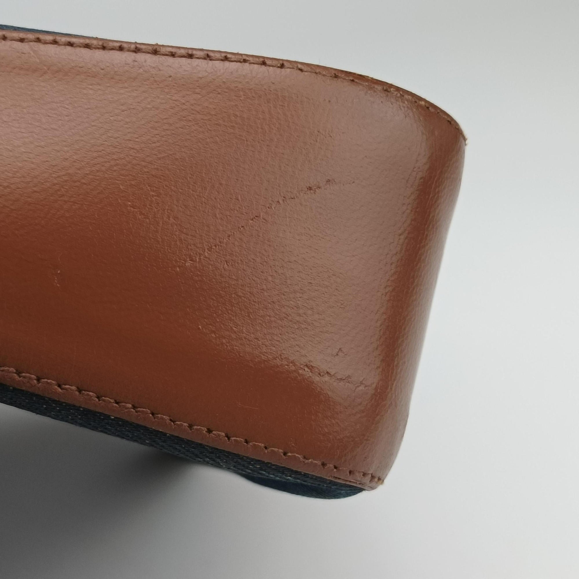 Pre-owned Christian Dior Street Chic Brown×blue canvasxleather  shoulderbag | stylenewstar