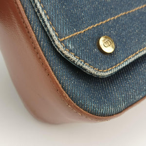 Pre-owned Christian Dior Street Chic Brown×blue canvasxleather  shoulderbag | stylenewstar