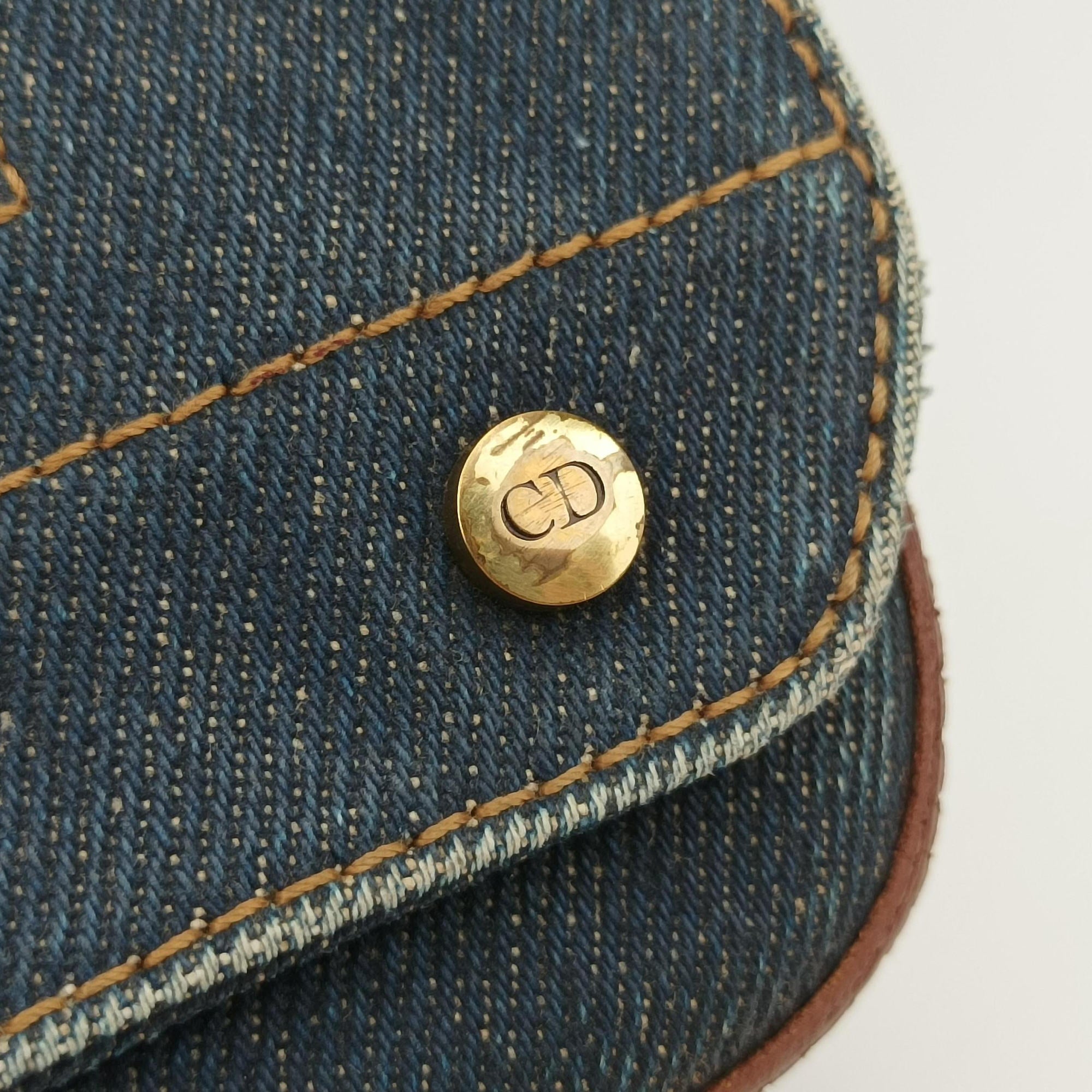 Pre-owned Christian Dior Street Chic Brown×blue canvasxleather  shoulderbag | stylenewstar