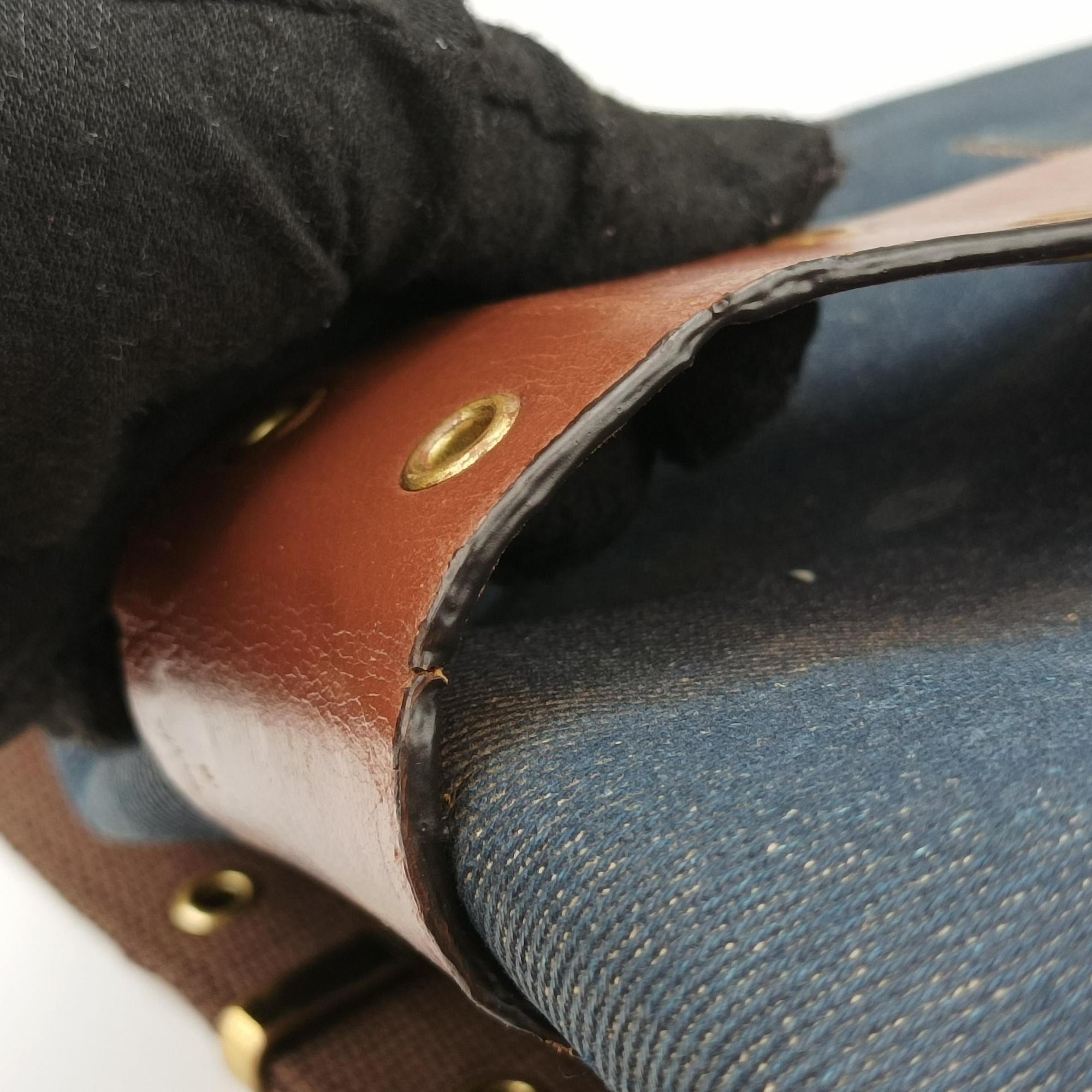 Pre-owned Christian Dior Street Chic Brown×blue canvasxleather  shoulderbag | stylenewstar