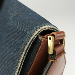 Pre-owned Christian Dior Street Chic Brown×blue canvasxleather  shoulderbag | stylenewstar