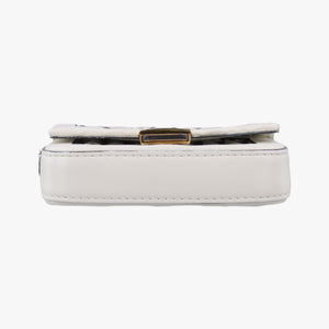 Pre-owned Fendi Nano Baguette Charm Black/White Leather 7AR844 shoulderbag | stylenewstar