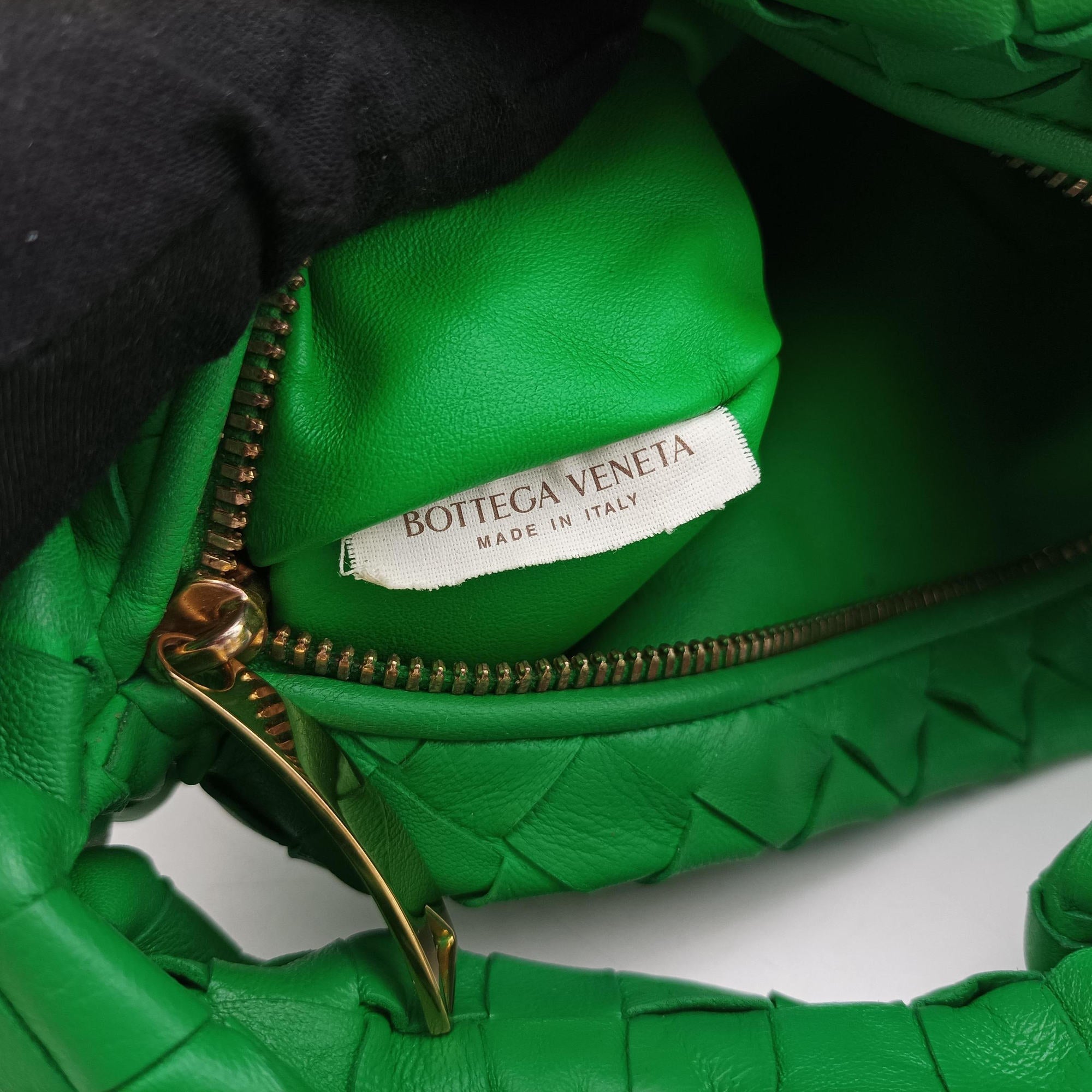 Pre-owned Bottega Veneta The Jodie Green lambskin  handbag | stylenewstar