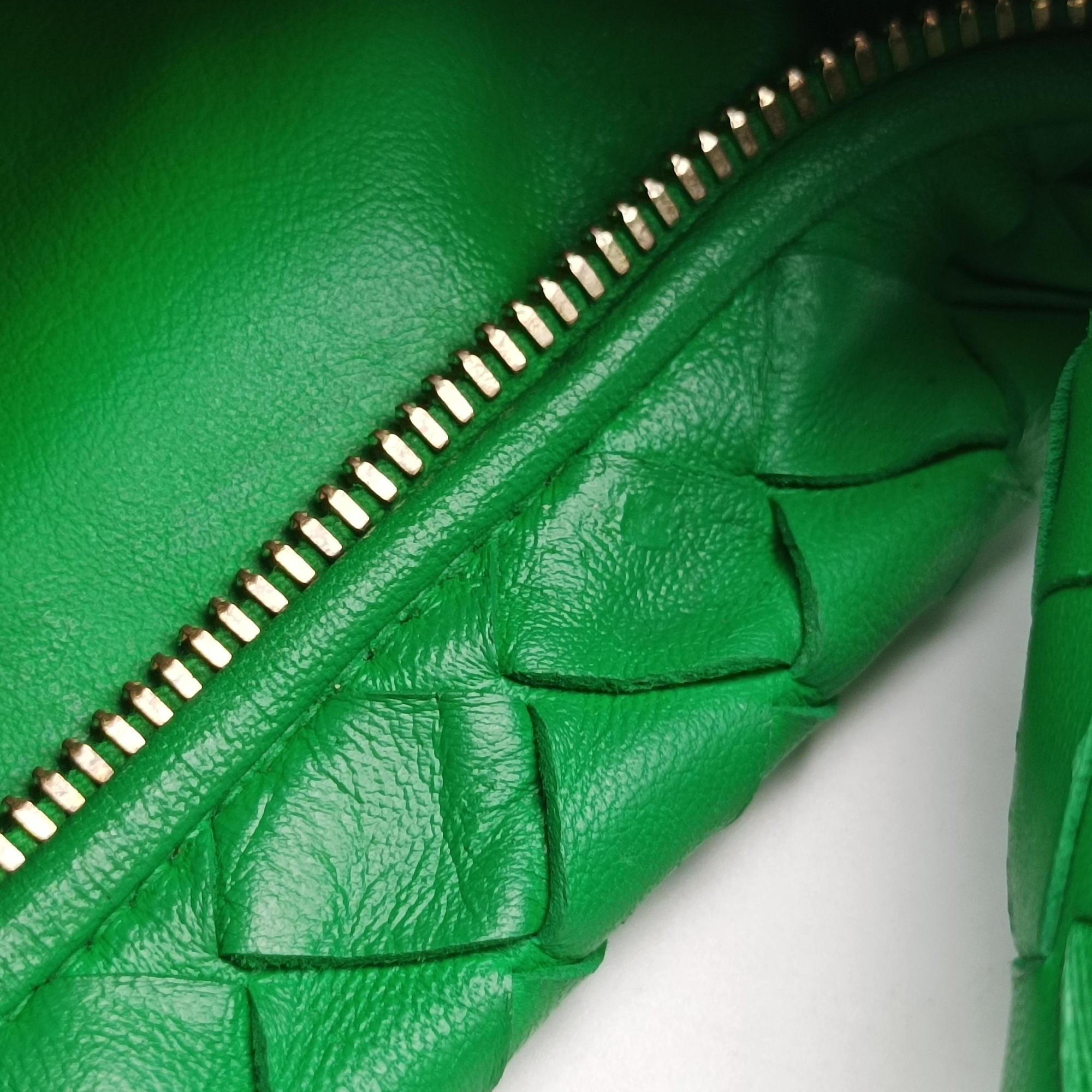 Pre-owned Bottega Veneta The Jodie Green lambskin  handbag | stylenewstar