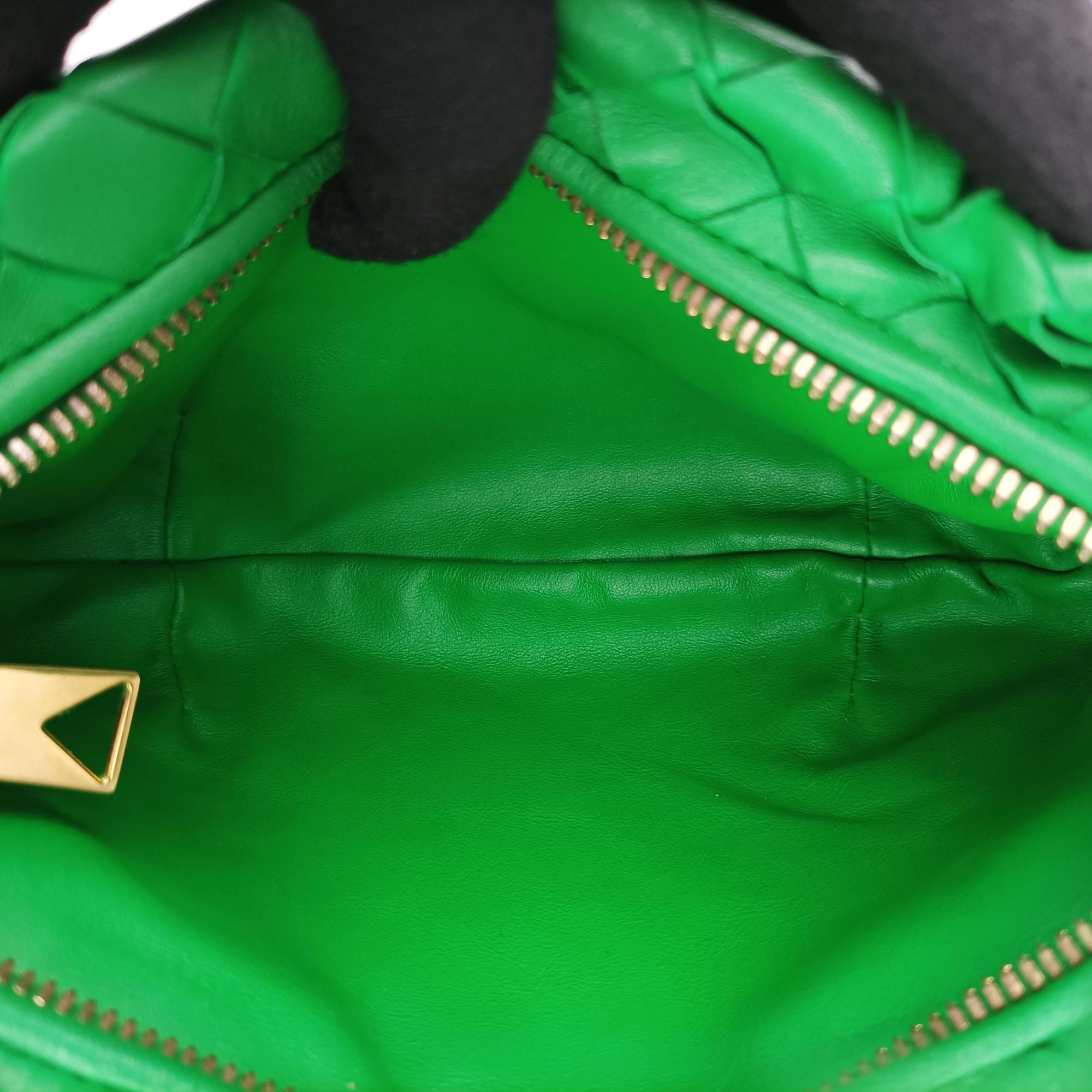 Pre-owned Bottega Veneta The Jodie Green lambskin  handbag | stylenewstar
