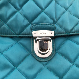 Pre-owned Prada Tessuto Nylon Quilted Impuntu Flap Blue nylon  shoulderbag | stylenewstar