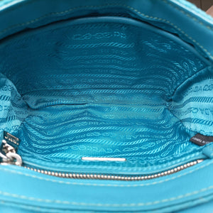 Pre-owned Prada Tessuto Nylon Quilted Impuntu Flap Blue nylon  shoulderbag | stylenewstar