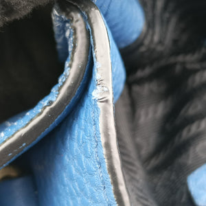 Pre-owned Prada Vitello Daino Sound Flap Top Handle Blue Leather BR5034 shoulderbag | stylenewstar