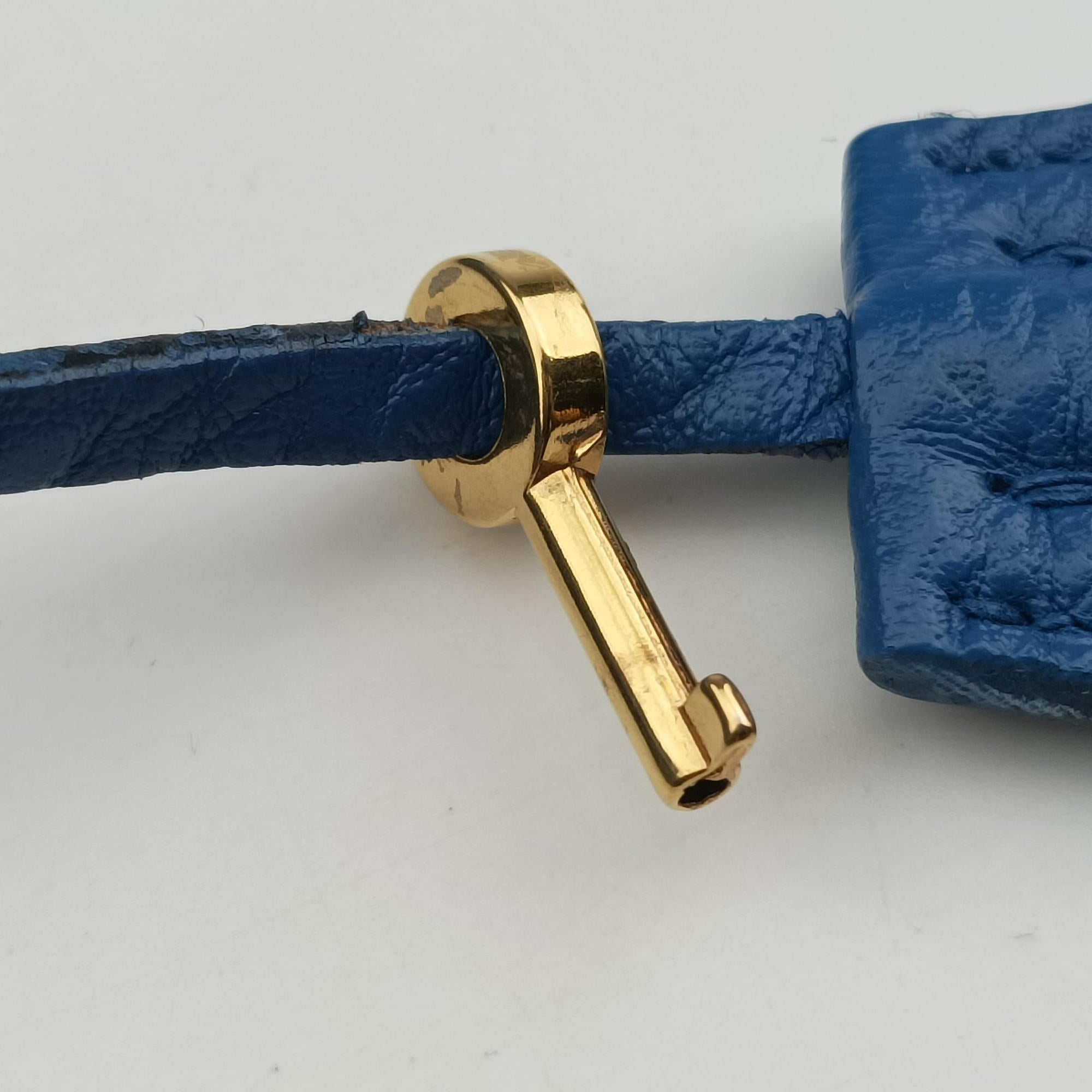 Pre-owned Prada Vitello Daino Sound Flap Top Handle Blue Leather BR5034 shoulderbag | stylenewstar