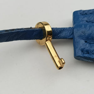 Pre-owned Prada Vitello Daino Sound Flap Top Handle Blue Leather BR5034 shoulderbag | stylenewstar
