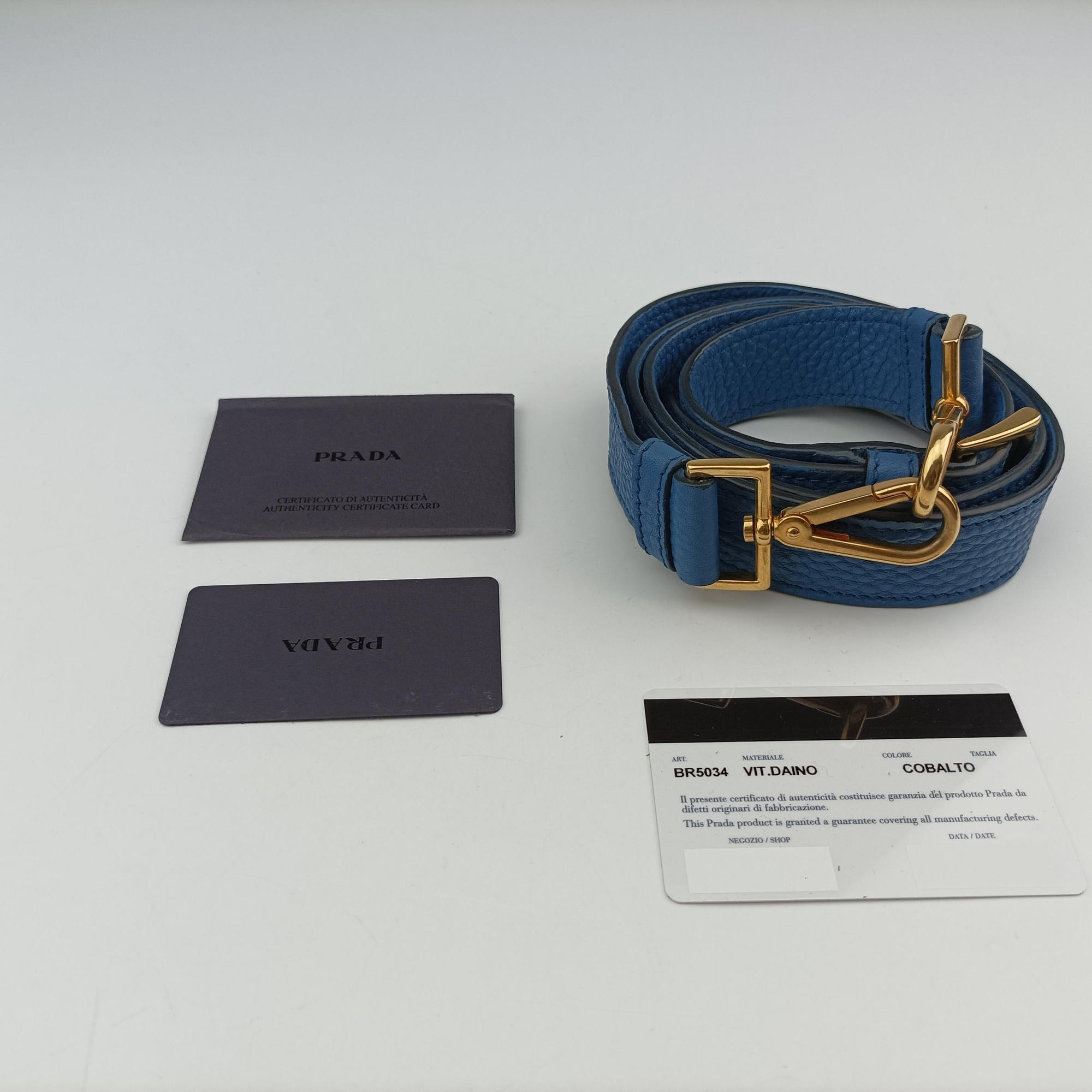 Pre-owned Prada Vitello Daino Sound Flap Top Handle Blue Leather BR5034 shoulderbag | stylenewstar