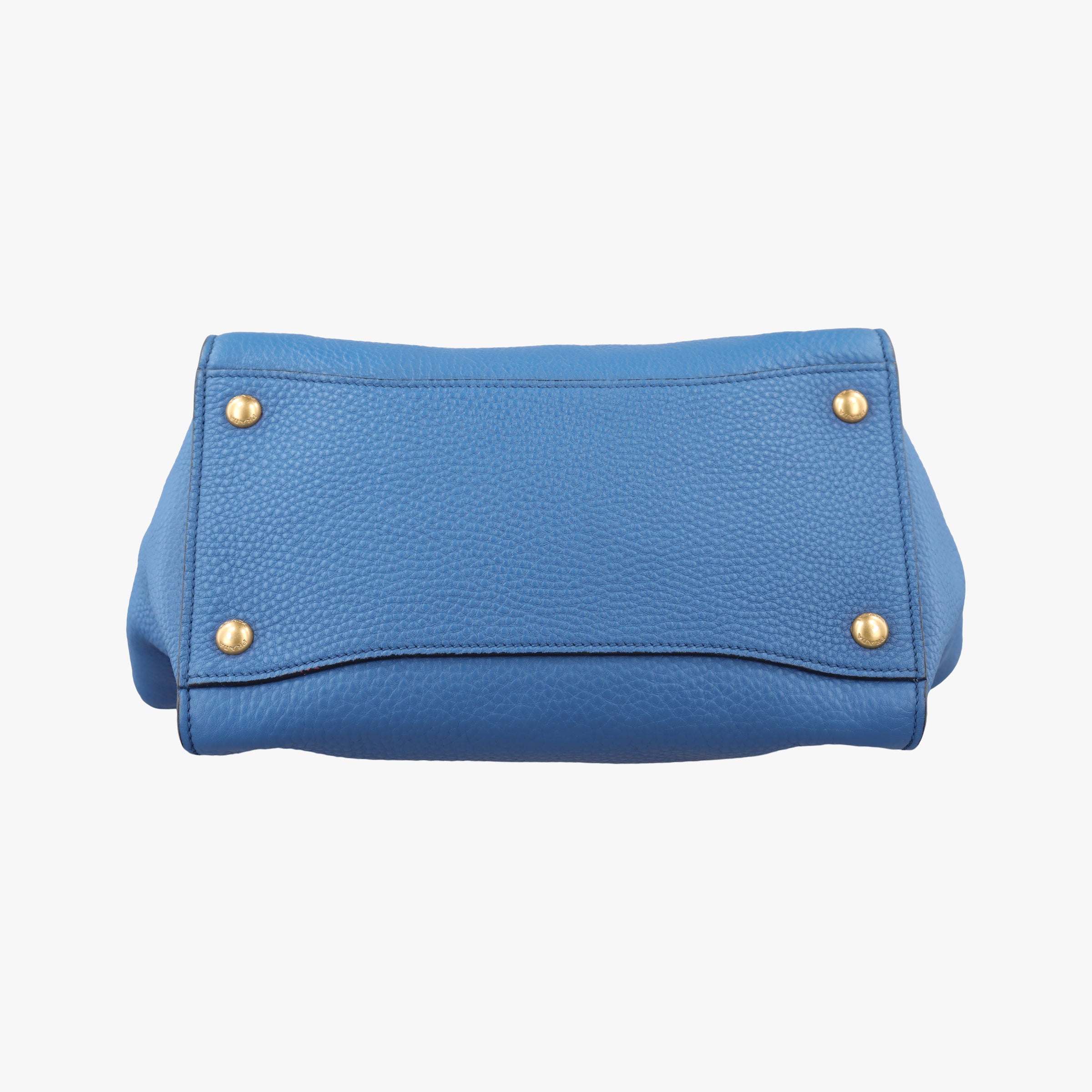 Pre-owned Prada Vitello Daino Sound Flap Top Handle Blue Leather BR5034 shoulderbag | stylenewstar