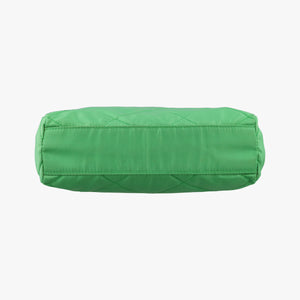 Pre-owned Prada quilted tessuto Green Nylon x leather  shoulderbag | stylenewstar