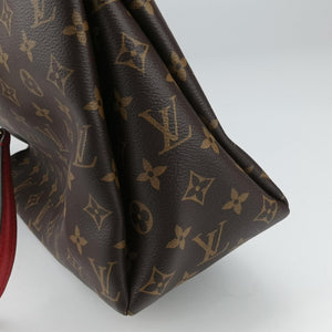 Pre-owned Louis Vuitton PALLAS SHOPPER Brown×CERISE Monogram Canvas×calf leather M51197 shoulderbag | stylenewstar