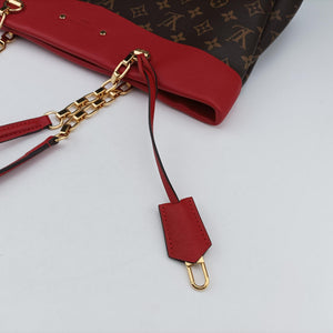 Pre-owned Louis Vuitton PALLAS SHOPPER Brown×CERISE Monogram Canvas×calf leather M51197 shoulderbag | stylenewstar