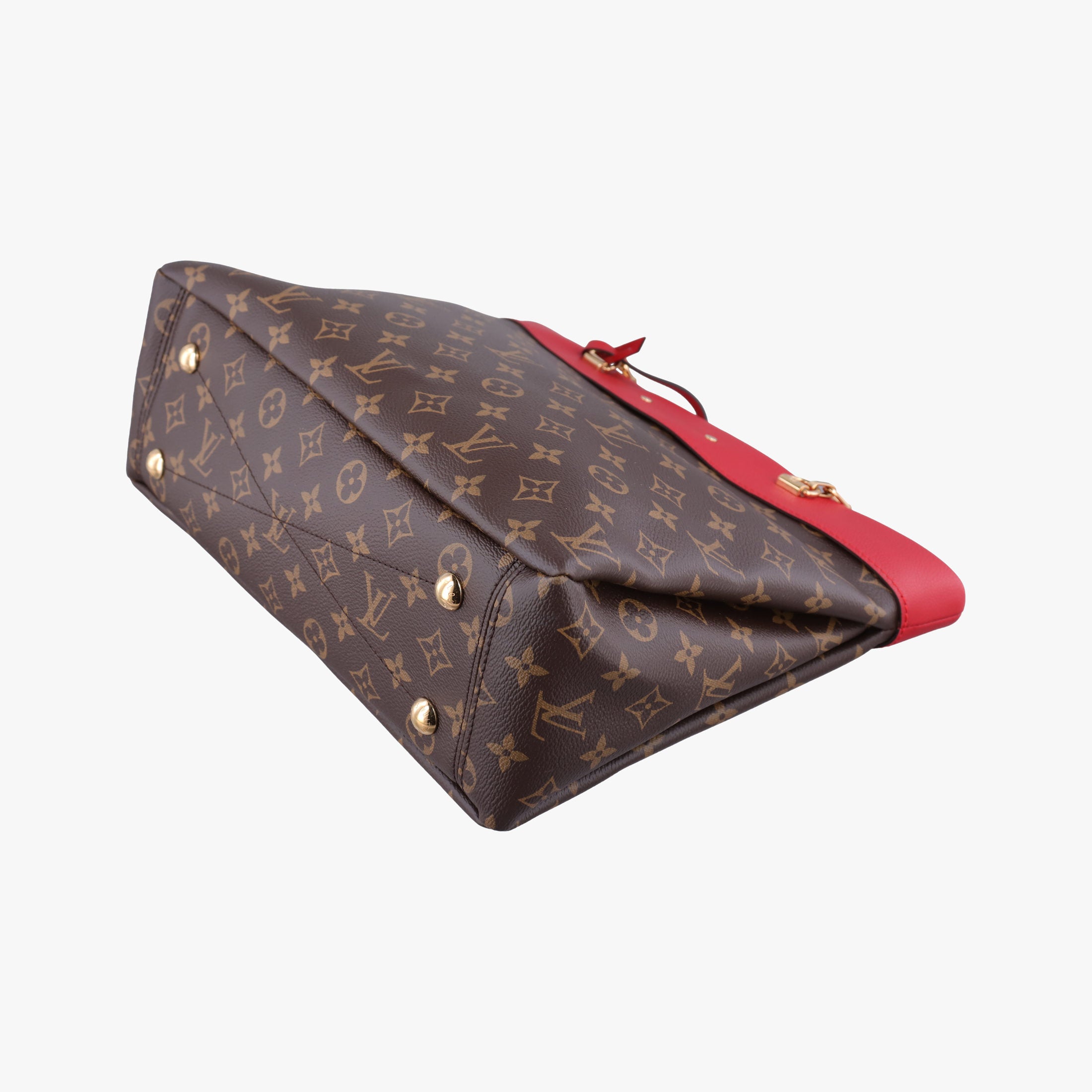 Pre-owned Louis Vuitton PALLAS SHOPPER Brown×CERISE Monogram Canvas×calf leather M51197 shoulderbag | stylenewstar