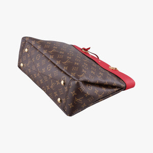 Pre-owned Louis Vuitton PALLAS SHOPPER Brown×CERISE Monogram Canvas×calf leather M51197 shoulderbag | stylenewstar