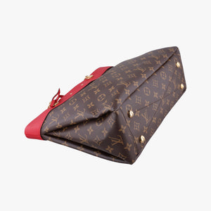 Pre-owned Louis Vuitton PALLAS SHOPPER Brown×CERISE Monogram Canvas×calf leather M51197 shoulderbag | stylenewstar