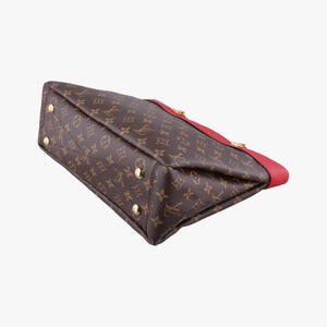 Pre-owned Louis Vuitton PALLAS SHOPPER Brown×CERISE Monogram Canvas×calf leather M51197 shoulderbag | stylenewstar
