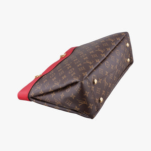Pre-owned Louis Vuitton PALLAS SHOPPER Brown×CERISE Monogram Canvas×calf leather M51197 shoulderbag | stylenewstar