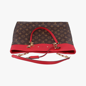 Pre-owned Louis Vuitton PALLAS SHOPPER Brown×CERISE Monogram Canvas×calf leather M51197 shoulderbag | stylenewstar