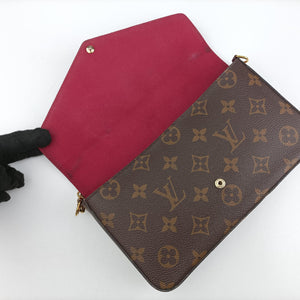 Pre-owned Louis Vuitton Pochette Felicie Brown Monogram Canvas M61276 shoulderbag | stylenewstar
