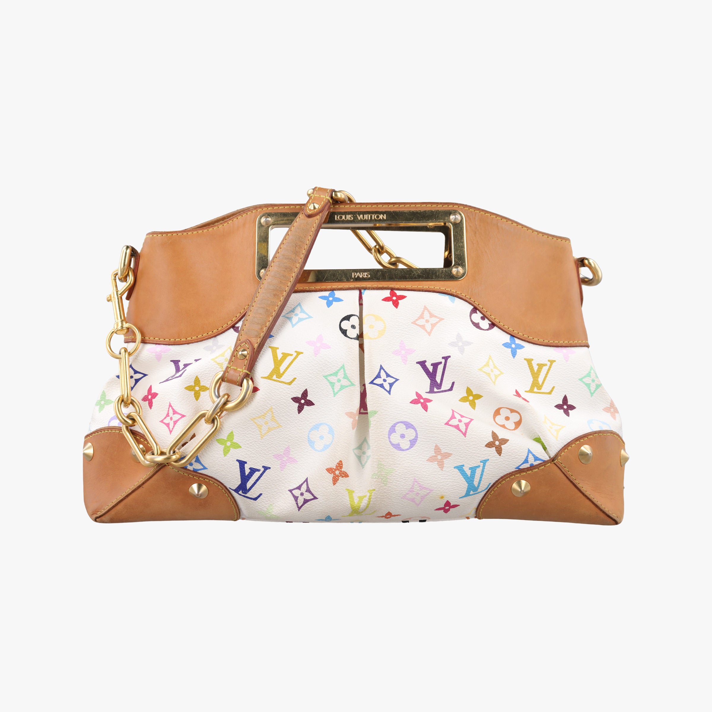 Secondhand Louis Vuitton JUDY MM white Monogram Multicolor M40255 shoulderbag | stylenewstar