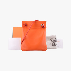 Secondhand Hermes Sac Aline mini Orange Leather  shoulderbag | stylenewstar