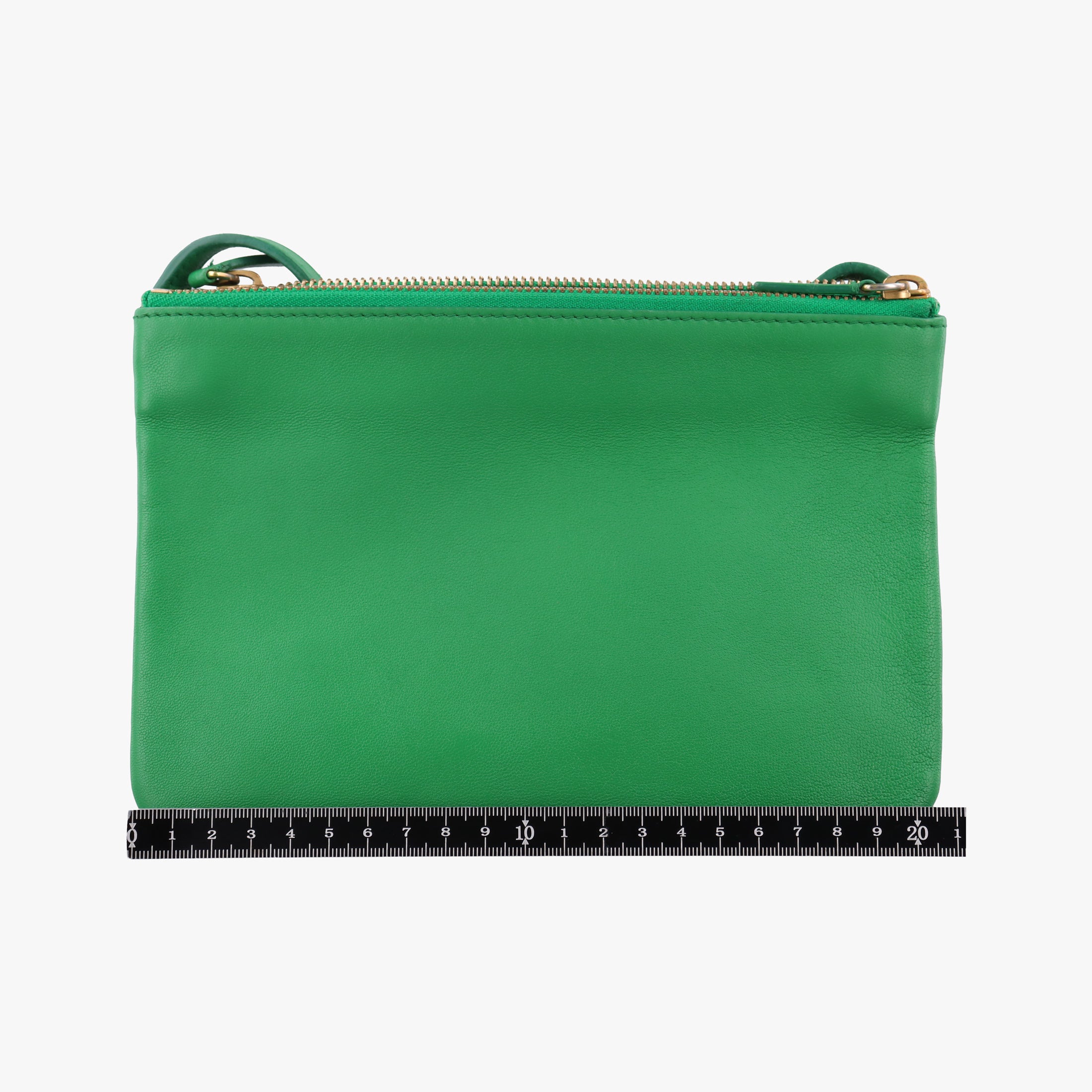 Vintage Celine TRIO Green Leather  shoulderbag | stylenewstar