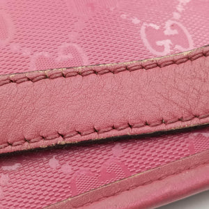 Secondhand Gucci Guccissima GG Imprime Pink PVC coated canvas×Leather 211120 shoulderbag | stylenewstar