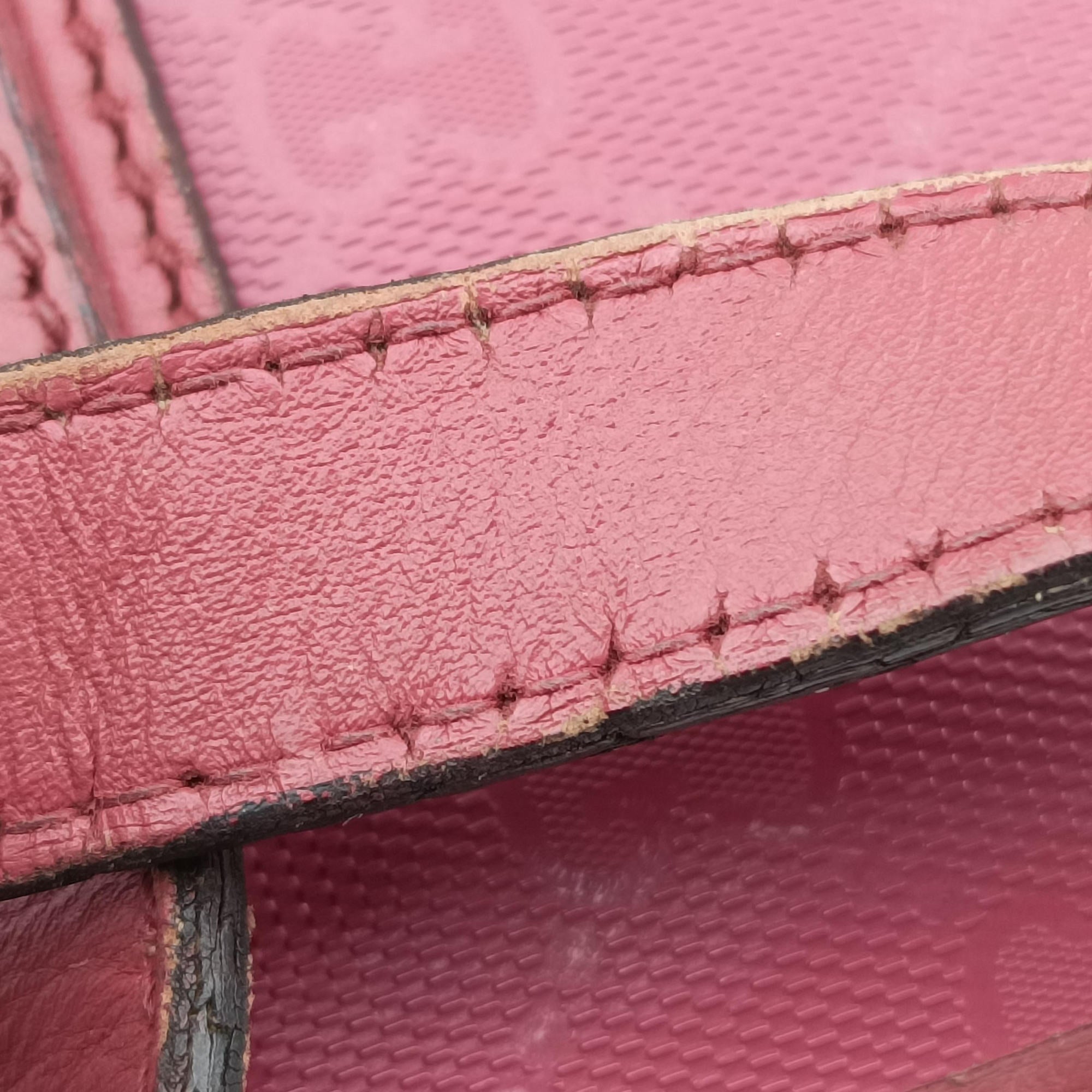 Secondhand Gucci Guccissima GG Imprime Pink PVC coated canvas×Leather 211120 shoulderbag | stylenewstar