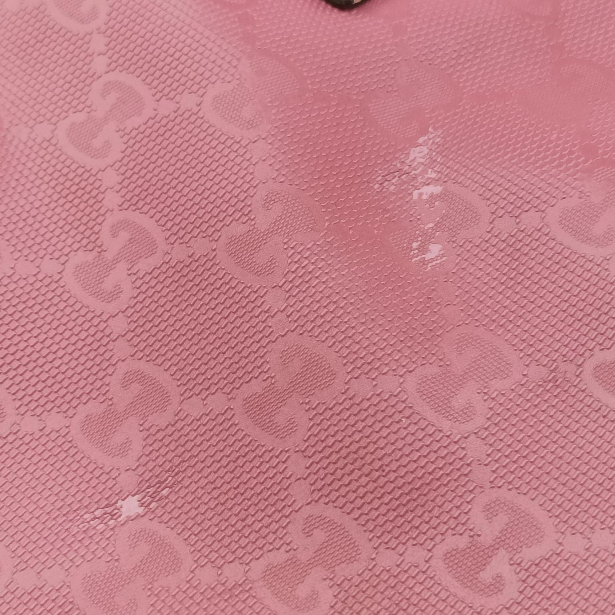 Secondhand Gucci Guccissima GG Imprime Pink PVC coated canvas×Leather 211120 shoulderbag | stylenewstar