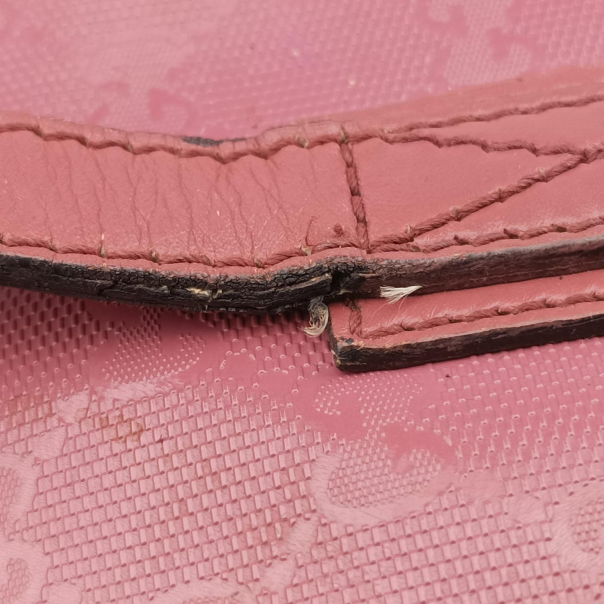 Secondhand Gucci Guccissima GG Imprime Pink PVC coated canvas×Leather 211120 shoulderbag | stylenewstar