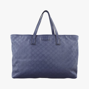 Pre-owned Gucci Guccissima GG Imprime Blue Leather 211120 shoulderbag | stylenewstar