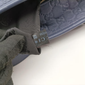 Pre-owned Gucci Guccissima GG Imprime Blue Leather 211120 shoulderbag | stylenewstar