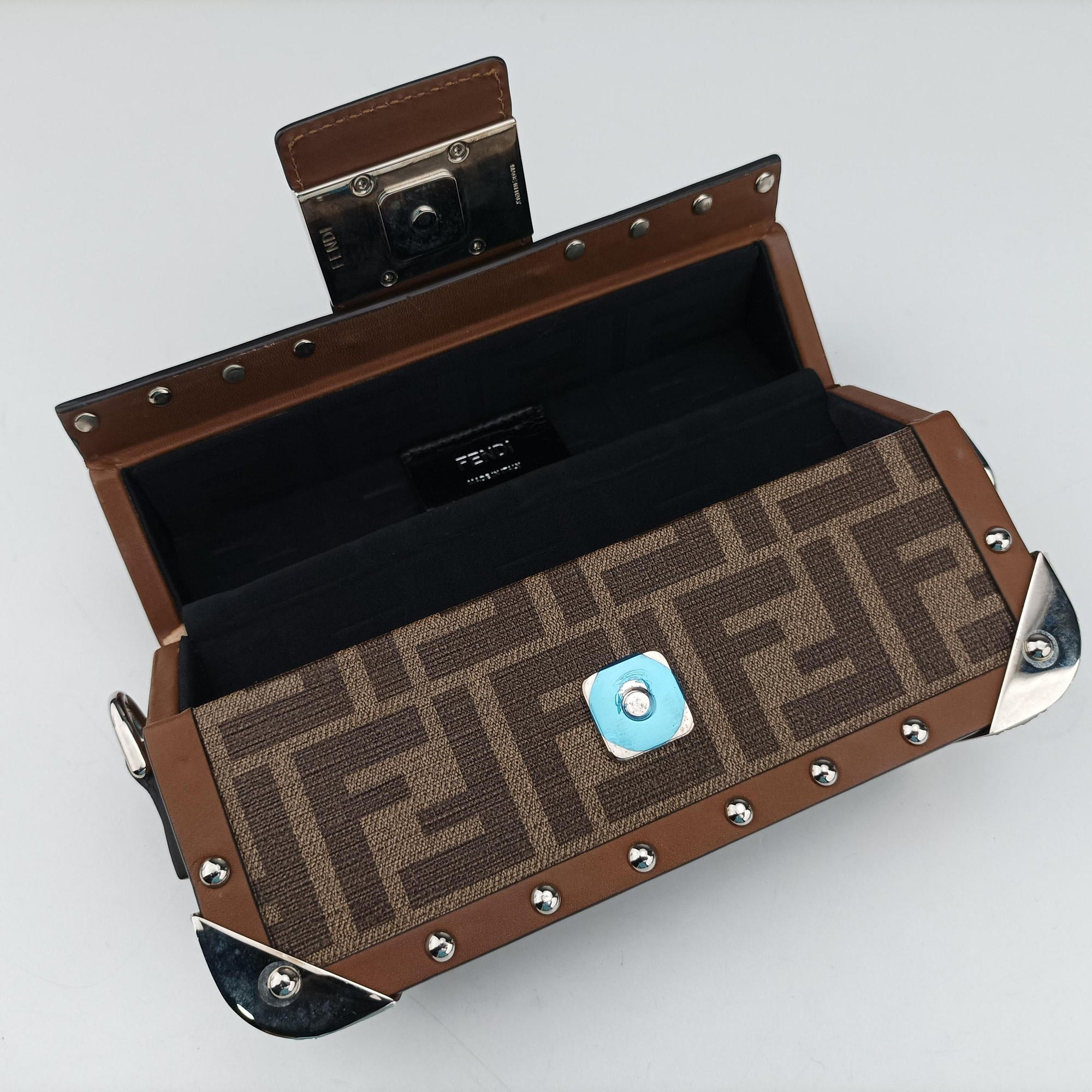 Vintage Fendi Zucca Trunk Brown PVC coated canvas×Leather 7VA507 shoulderbag | stylenewstar